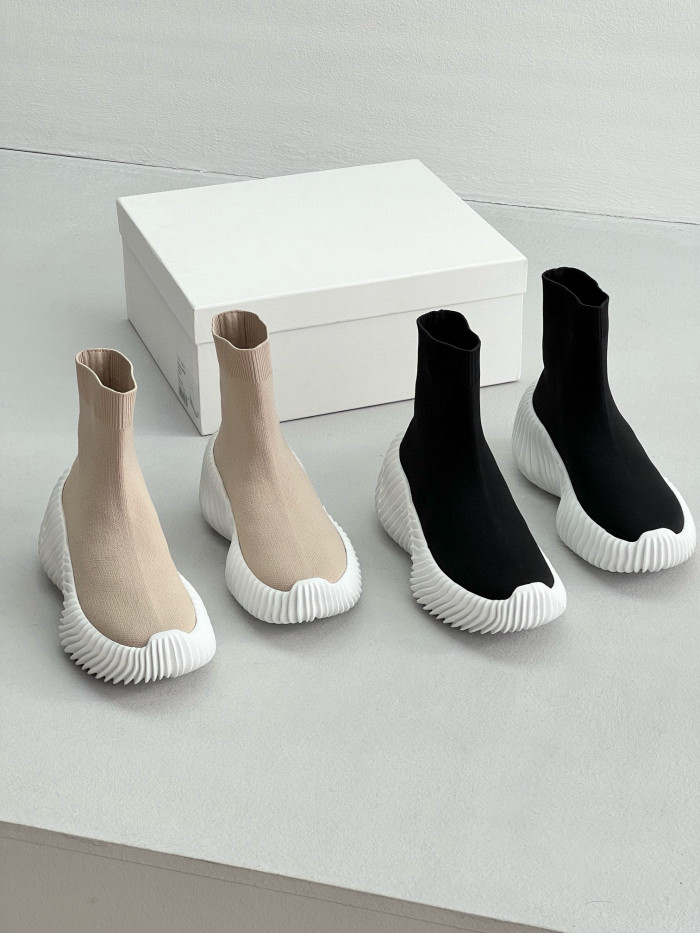 NIGO THE ROW Women's Autumn And Winter Round Toe Fashion Stretch Socks Boots Casual Shoes Ngvp #nigo7733