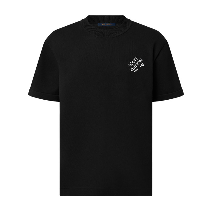 NIGO Louis Vuitton Men's Summer Solid Color Embroidered Logo Pin Crew Neck Cotton Short Sleeve T-Shirt #nigo98211