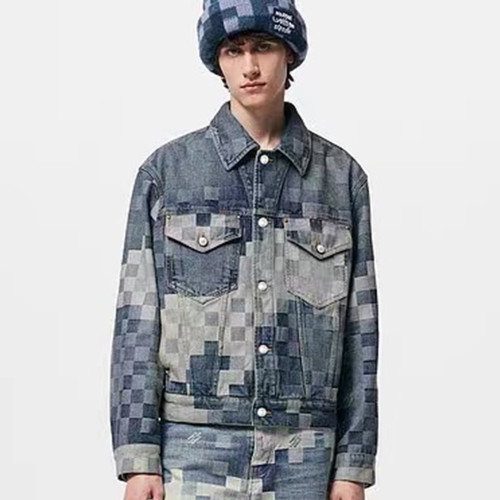 NIGO Louis Vuitton Men's Spring And Fall Blue Gradient Plaid Lapel Single-breasted Loose Long-sleeved Denim Jacket Ngvp #nigo7746
