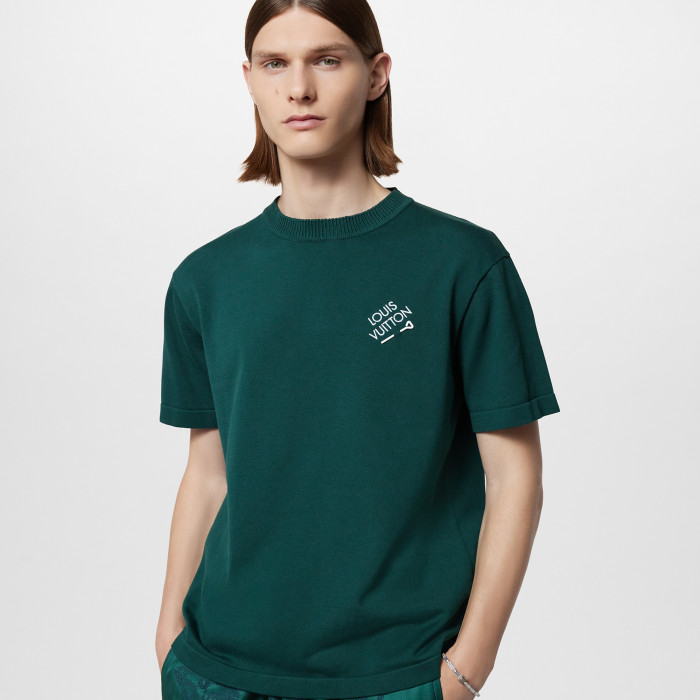 NIGO Louis Vuitton Men's Summer Solid Color Embroidered Logo Pin Crew Neck Cotton Short Sleeve T-Shirt #nigo98211