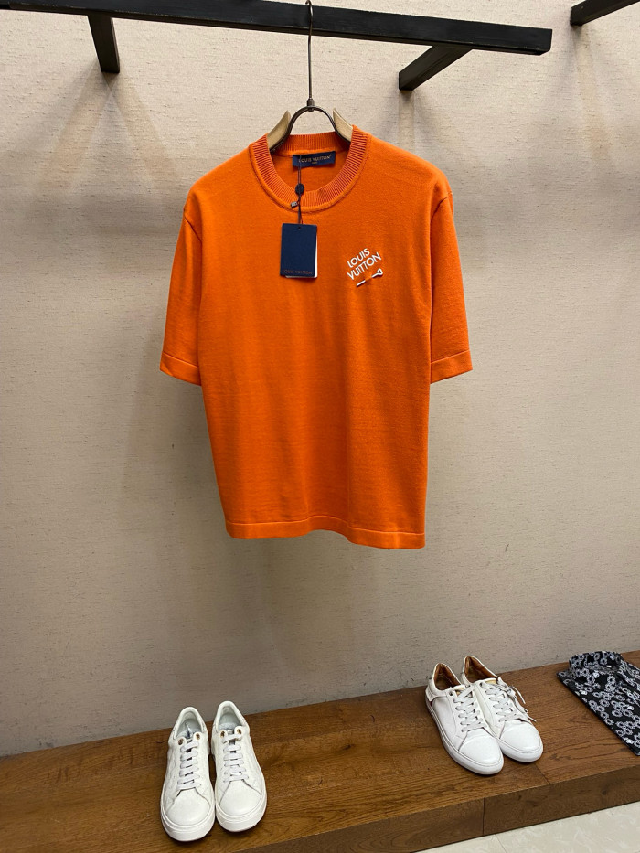 NIGO Louis Vuitton Men's Summer Solid Color Embroidered Logo Pin Crew Neck Cotton Short Sleeve T-Shirt #nigo98211
