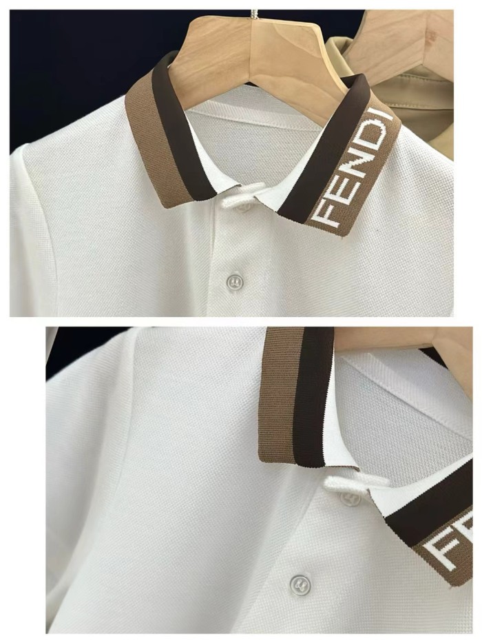 NIGO Fendi Kid's Summer Fashion Solid Color Lapel Printed Casual Short-Sleeved Polo Shirt #nigo31264