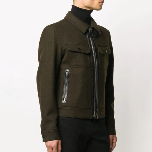 Nigo Tom Ford Men's Autumn And Winter Solid Color Zipper Lapel Long Sleeve Jacket Casual Slim Wool Coat Ngvp #nigo7744