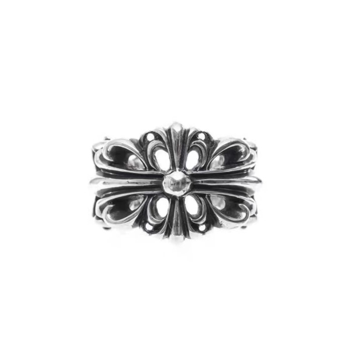 NIGO Chrome Hearts Men's And Women's Silver Cross Logo Classic Punk Rock Couple Rings Jewelry  #nigo98225