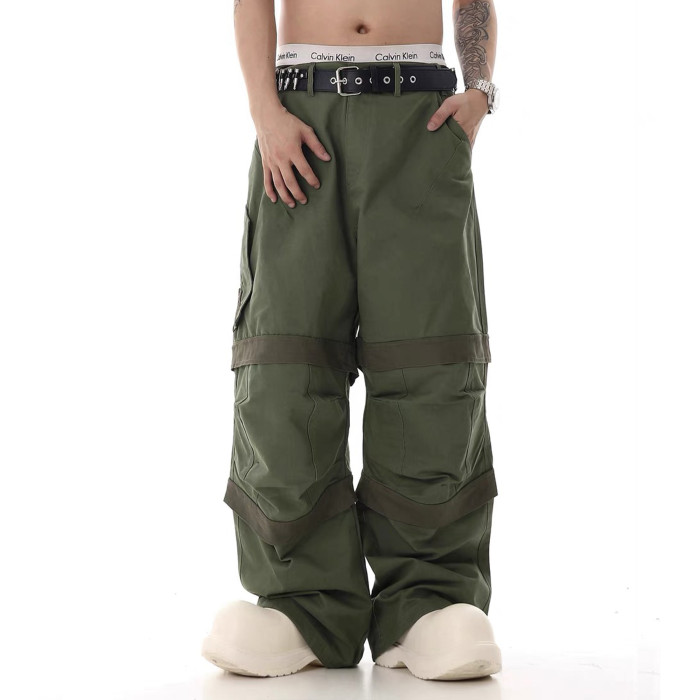 NIGO Far archive Men's Far Solid Color Paratrooper Pants Zipper Casual Multi-Pocket Loose Fit Work Pants Ngvp #nigo7741