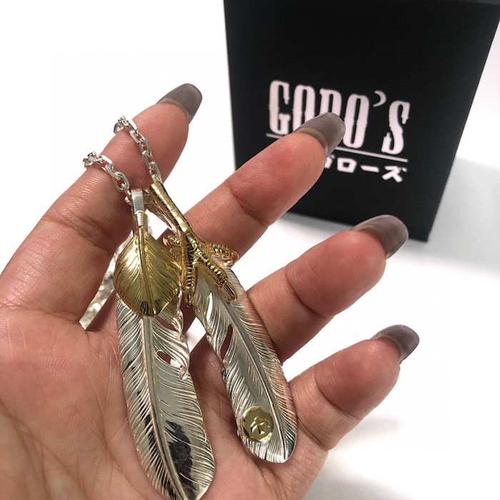 NIGO Goro's Men Women Fashion Feather Eagle Claw Vintage Trend Silver Necklace #nigo98235