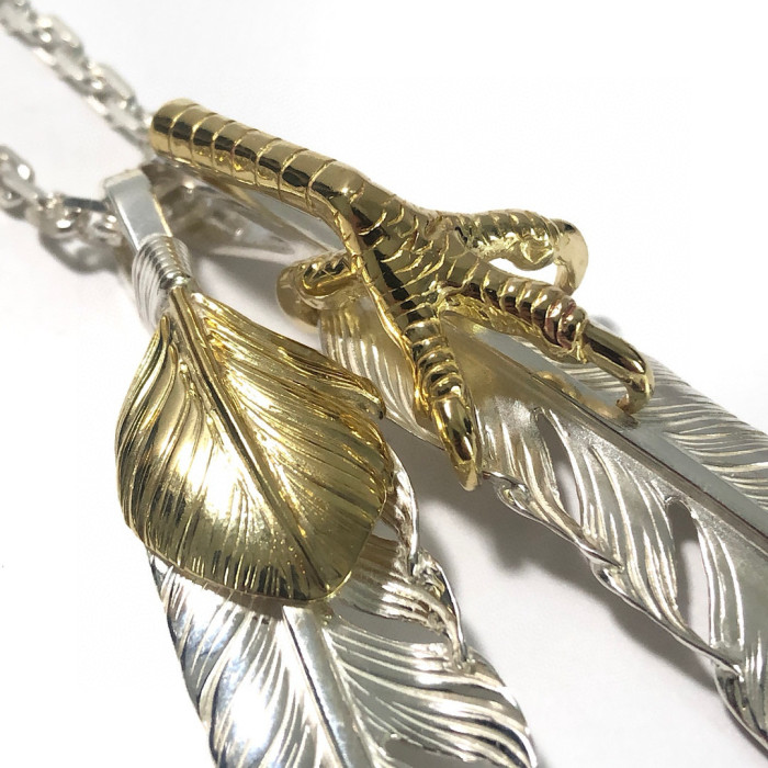 NIGO Goro's Men Women Fashion Feather Eagle Claw Vintage Trend Silver Necklace #nigo98235