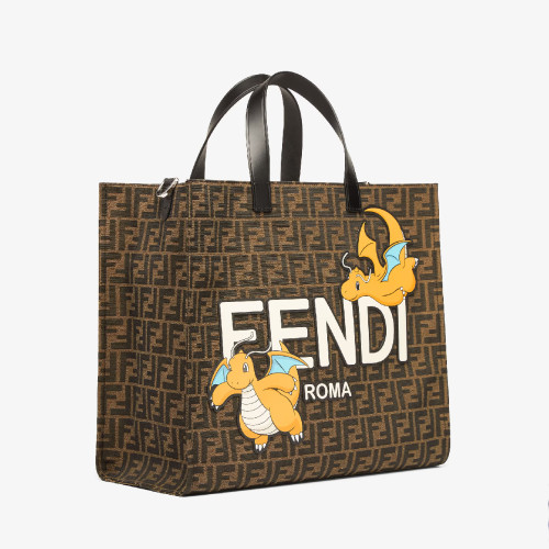 NIGO Fendi  Women's Spring And Summer Dragon Year Tote Bag Old Flower Logo Handbag Vintage Fashion   #nigo98233