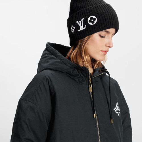 NIGO Louis Vuitton Women's Men's New Fall And Winter Pure Wool Cold Cap Knitted Logo Warm Wool Cap Black And White Trend #nigo98238