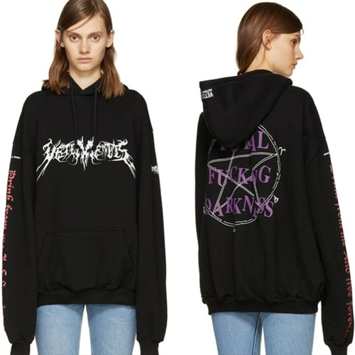 NIGO Vetements Men's Women's Spring And Autumn Fashion High Street Pentagram Color Blocking Letter Print Sweatshirt Hooded Trend Casual Black Hoodie #nigo98248