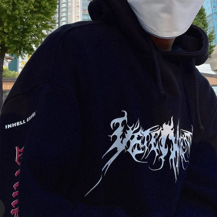 NIGO Vetements Men's Women's Spring And Autumn Fashion High Street Pentagram Color Blocking Letter Print Sweatshirt Hooded Trend Casual Black Hoodie #nigo98248
