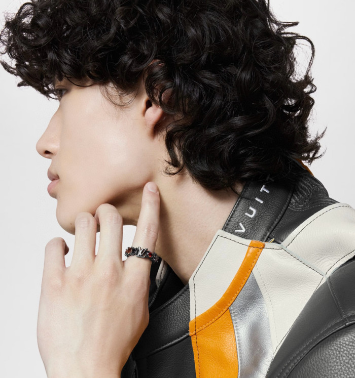 NIGO Louis Vuitton Men's Fashion Vintage Black LV LIGHT Ring #nigo98252