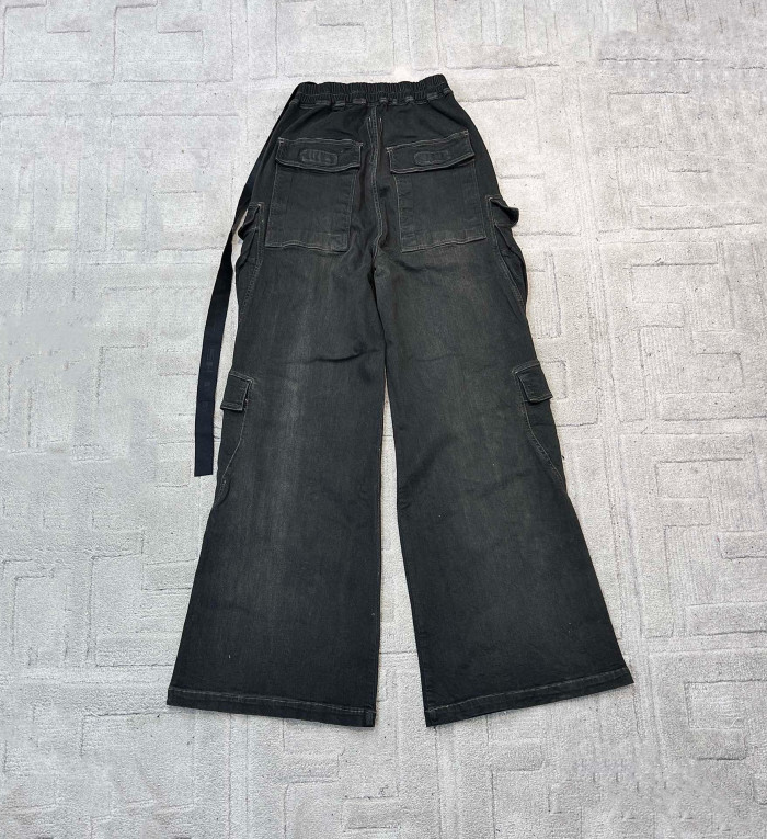 NIGO Rick Owens Men's Spring And Autumn Gradient Washed Jeans Casual High Street Zipper Multi-pocket Pants Ngvp #nigo7776