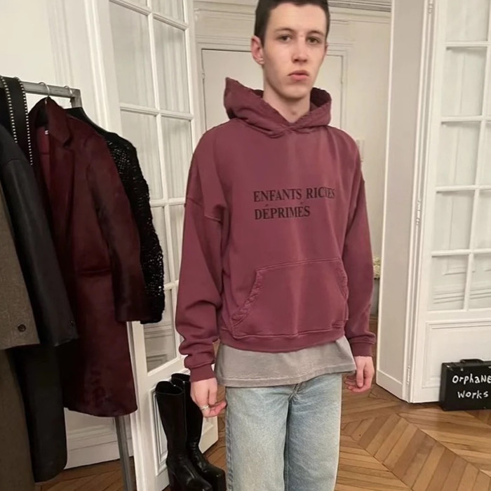 NIGO Enfants Riches Deprimes Men's Spring And Autumn Solid Color Hooded Letter Sweatshirt Casual Fashion Trend Pullover Sweatshirt Ngvp #nigo98267