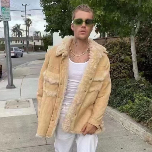 NIGO Eli Russell Linnetz Men's Autumn And Winter High Street Solid Color Lamb Fur Fur Jacket Long Sleeve Coat Ngvp #nigo7778
