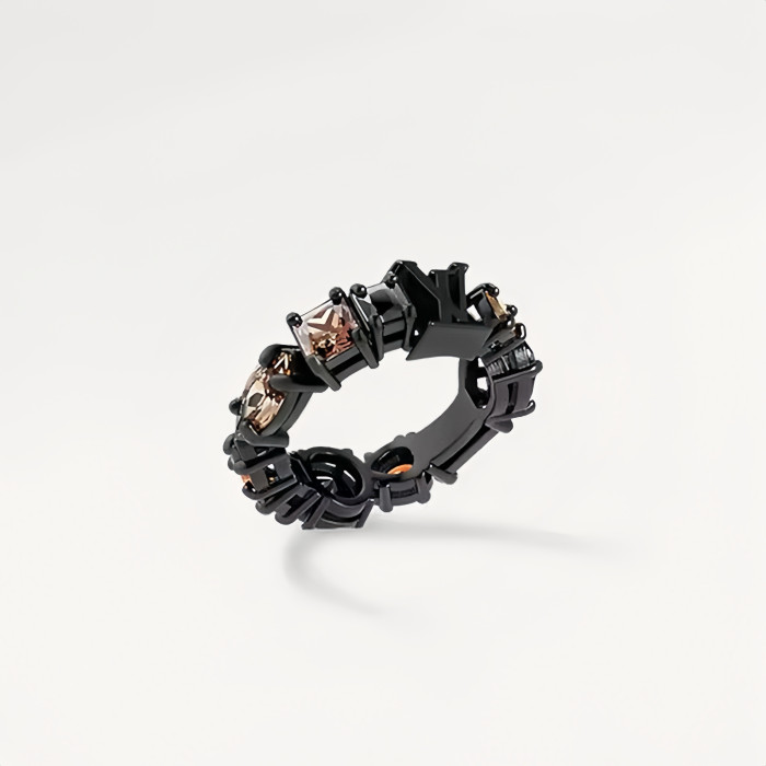 NIGO Louis Vuitton Men's Fashion Vintage Black LV LIGHT Ring #nigo98252