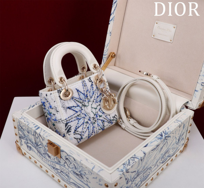 NIGO Dior Women's Super Mini Embroidered Handbag Fashion Storage Box Set #nigo98259