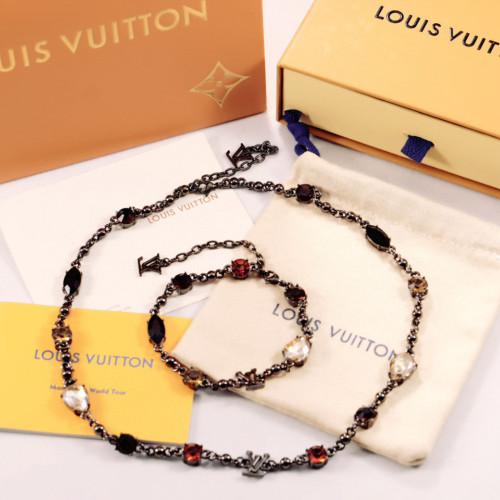 NIGO Louis Vuitton Men's Women's Metal Diamond Patchwork Bracelet Logo Chain Vintage Necklace  Accessories  #nigo98269
