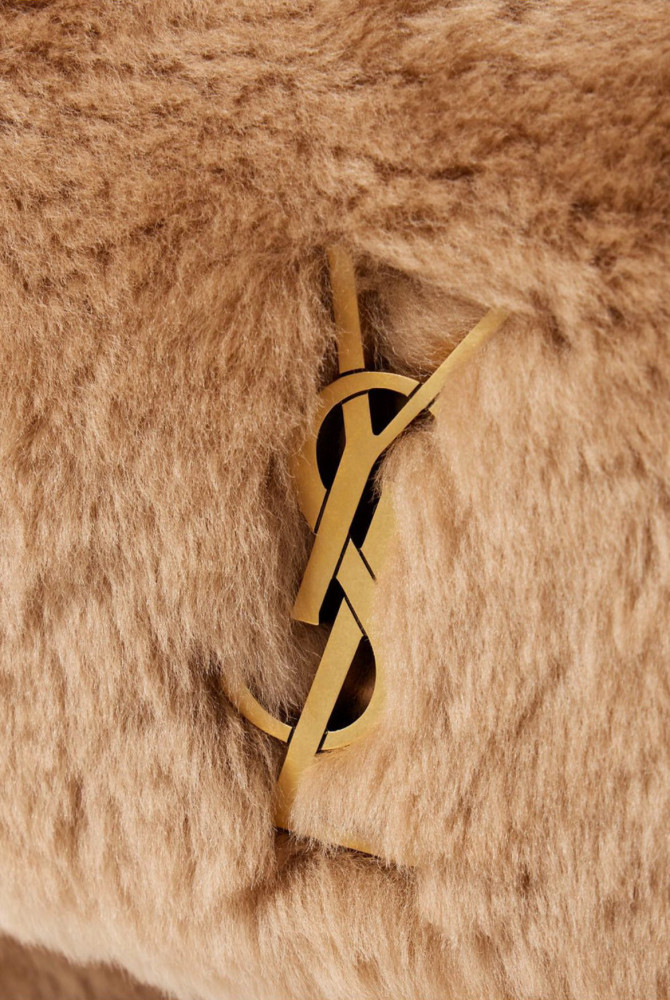 NIGO SAINT LAURENT Women's Fall And Winter Suede Rabbit Fur Patchwork Bag Funky Chain Bag #nigo98313