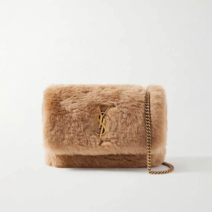 NIGO SAINT LAURENT Women's Fall And Winter Suede Rabbit Fur Patchwork Bag Funky Chain Bag #nigo98313