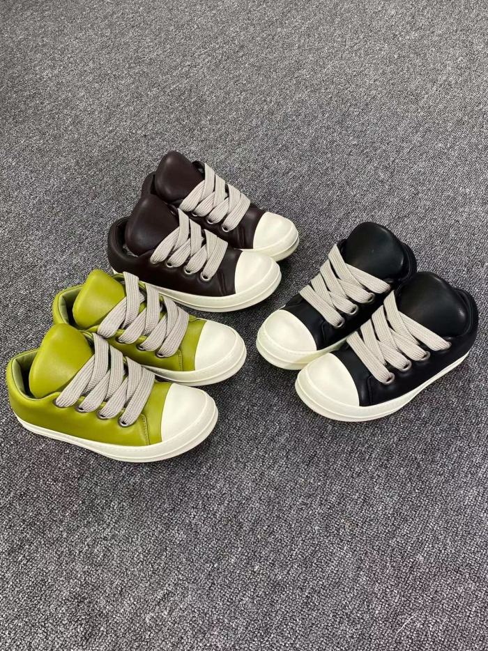 NIGO Rick Owens Men's and Women's Soft Sheepskin Low Top Chunky Lace Bread Loafers #nigo97399
