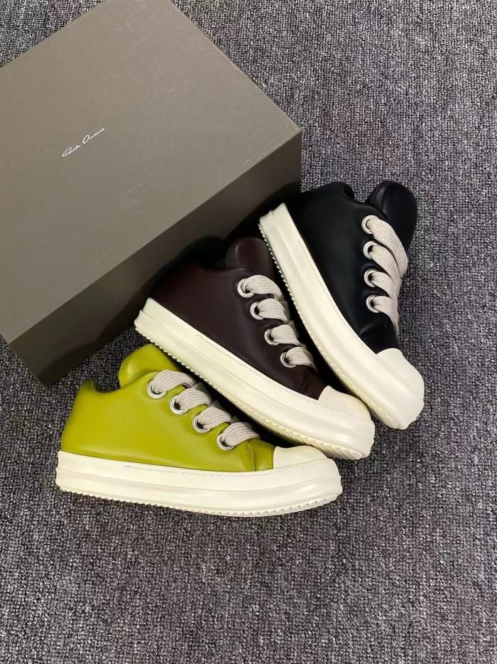 NIGO Rick Owens Men's and Women's Soft Sheepskin Low Top Chunky Lace Bread Loafers #nigo97399