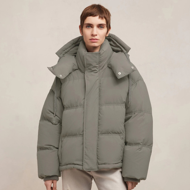 NIGO Ami Men's Autumn And Winter Solid Color Loose Zippered Drawstring Hooded Casual Alexandre Mattiussi Down Jacket #nigo98311