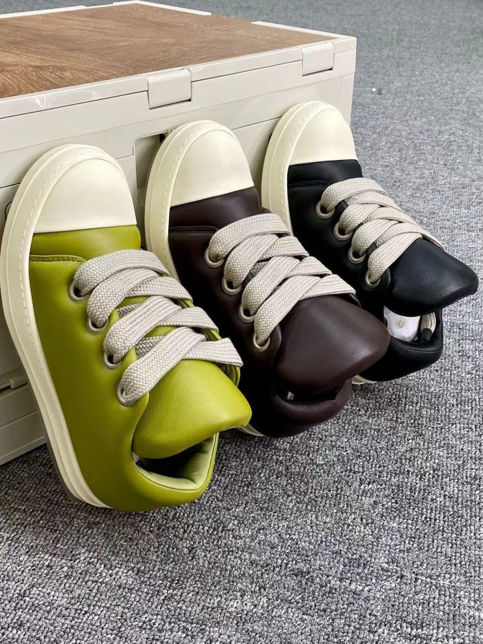 NIGO Rick Owens Men's and Women's Soft Sheepskin Low Top Chunky Lace Bread Loafers #nigo97399