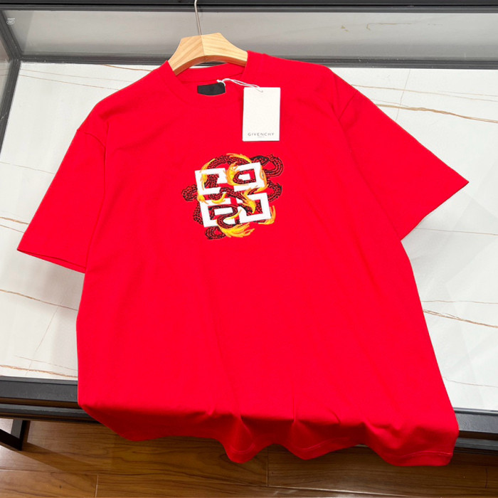 NIGO Givenchy Men's Spring/Summer Cotton 4G Dragon Printed Short Sleeve Black Slim Fit Straight T-shirt #nigo98322