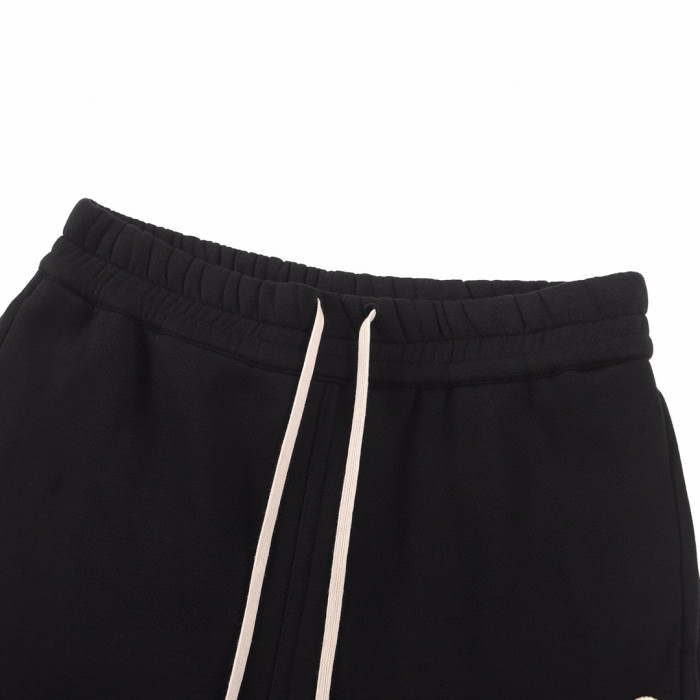 NIGO Moncler x Rick Owens Men's Spring/Summer Fashion Logo Printed Black Cotton Drawstring Loose Jersey Shorts #nigo98321