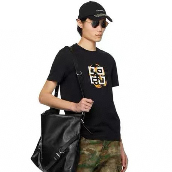NIGO Givenchy Men's Spring/Summer Cotton 4G Dragon Printed Short Sleeve Black Slim Fit Straight T-shirt #nigo98322