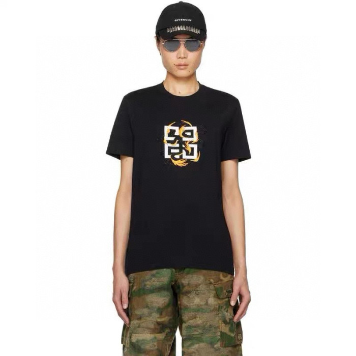 NIGO Givenchy Men's Spring/Summer Cotton 4G Dragon Printed Short Sleeve Black Slim Fit Straight T-shirt #nigo98322