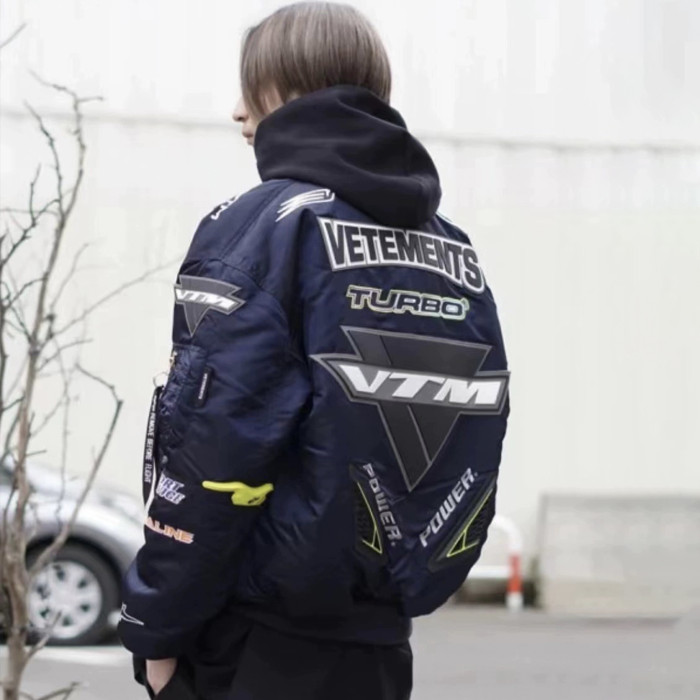 NIGO Vetements Men's Spring And Autumn Fashion High Street Racing Suit Metal Zipper Standing Collar Jacket Embroidered Logo Black Jacket  #nigo98328