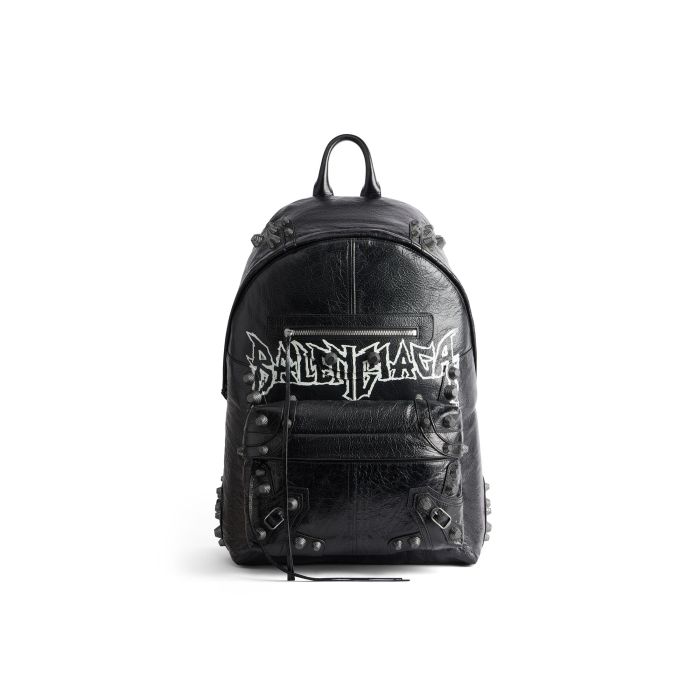 NIGO Balenciaga Men's Women's Spring And Autumn Fashion Letter Rivet Black Zipper Shoulder Bag Metal Decoration #nigo98337