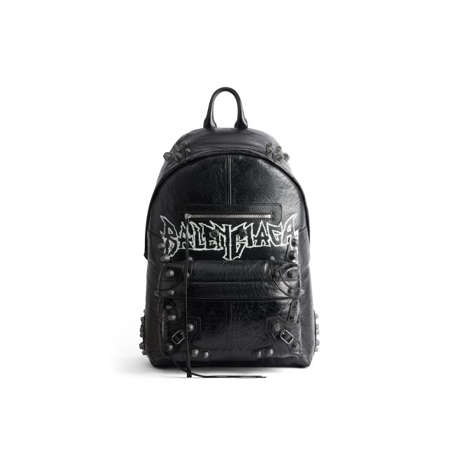 NIGO Balenciaga Men's Women's Spring And Autumn Fashion Letter Rivet Black Zipper Shoulder Bag Metal Decoration #nigo98337