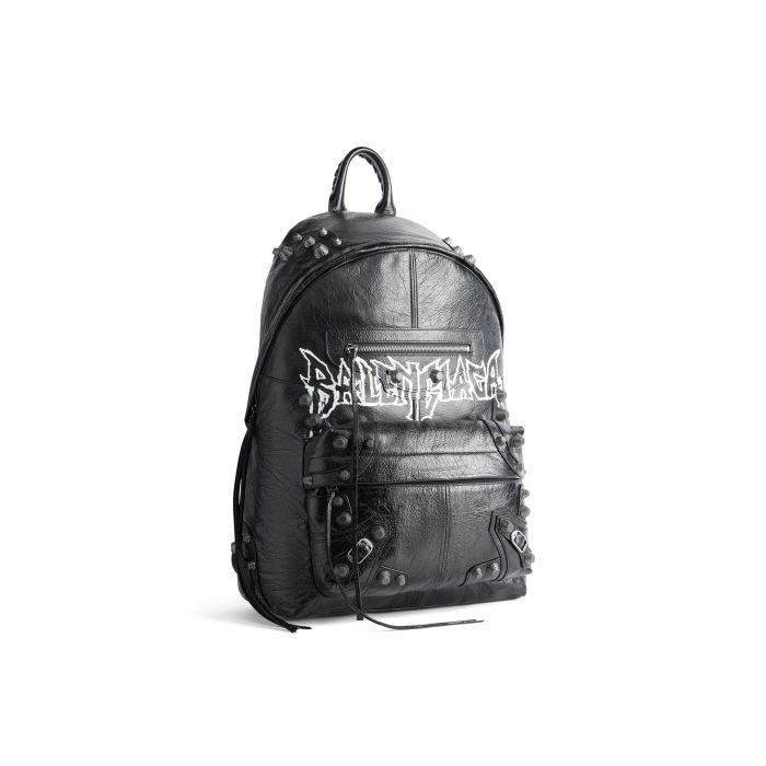 NIGO Balenciaga Men's Women's Spring And Autumn Fashion Letter Rivet Black Zipper Shoulder Bag Metal Decoration #nigo98337