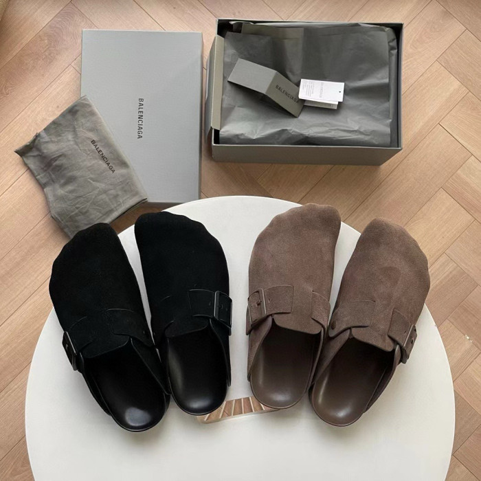 NIGO Balenciaga Men's Spring/Summer Solid Color Round Toe Leather Suede Casual Mule Slippers Ngvp #nigo7225
