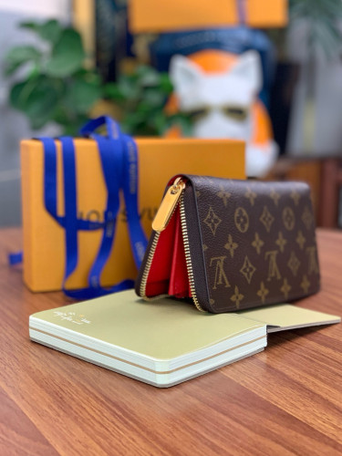NIGO Louis Vuitton Men Women Solid Color Classic Old Flower Vintage Leather Zippy Wallet Casual Clutch Bag #nigo98363
