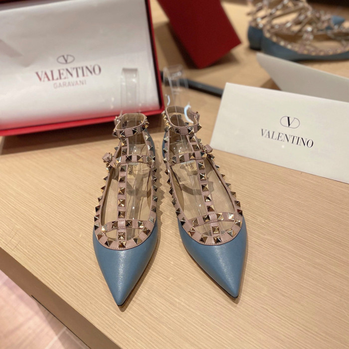 NIGO Valentino Women's Spring And Summer Rivets Cowhide Single Shoes Mirror Patent Leather Sheepskin Lining High-heeled Shoes #nigo98357