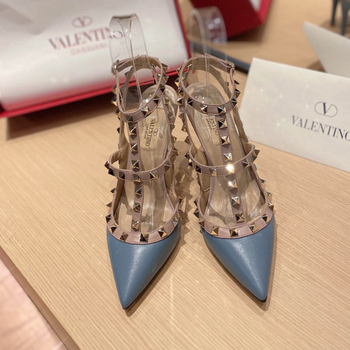 NIGO Valentino Women's Spring And Summer Rivets Cowhide High Heels Mirror Patent Leather Sheepskin Lining High Heels #nigo98361