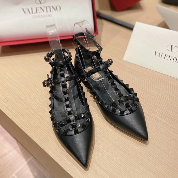 NIGO Valentino Women's Spring And Summer Rivets Cowhide Single Shoes Mirror Patent Leather Sheepskin Lining High-heeled Shoes #nigo98357