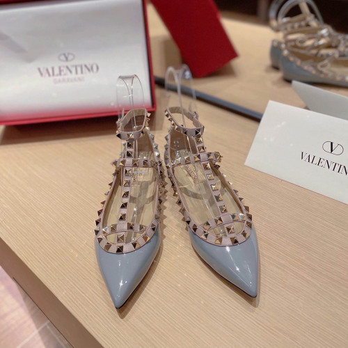 NIGO Valentino Women's Spring And Summer Rivets Cowhide Single Shoes Mirror Patent Leather Sheepskin Lining High-heeled Shoes #nigo98357