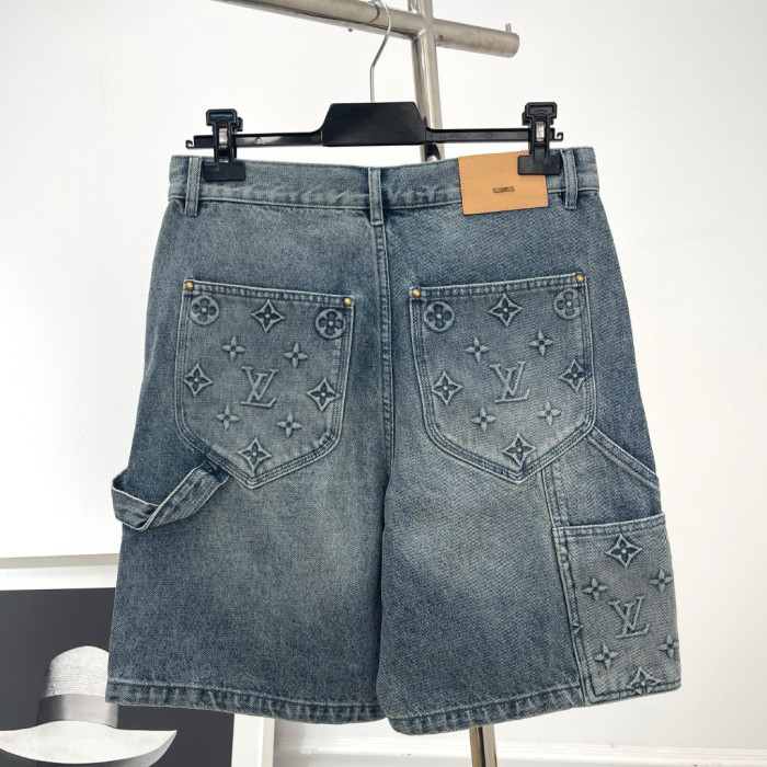 Louis Vuitton NIGO Short Sleeved Denim Jacket Denim Shorts Set Suit #nigo94367