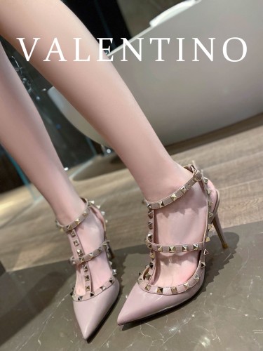 NIGO Valentino Women's Spring And Summer Rivets Cowhide High Heels Mirror Patent Leather Sheepskin Lining High Heels #nigo98361