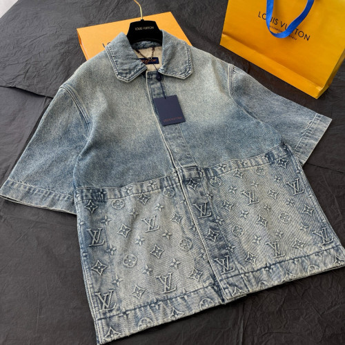 Louis Vuitton NIGO Short Sleeved Denim Jacket Denim Shorts Set Suit #nigo94367