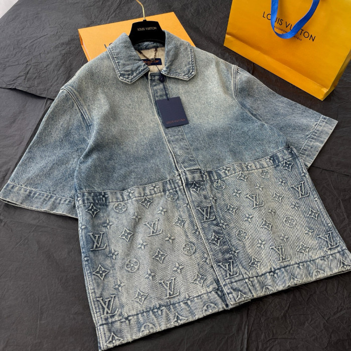 Louis Vuitton NIGO Short Sleeved Denim Jacket Denim Shorts Set Suit #nigo94367