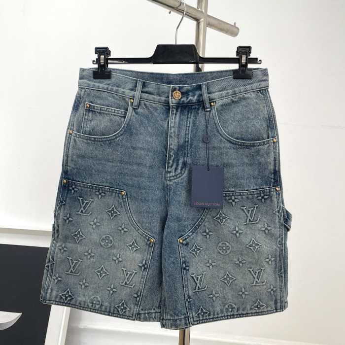 Louis Vuitton NIGO Short Sleeved Denim Jacket Denim Shorts Set Suit #nigo94367
