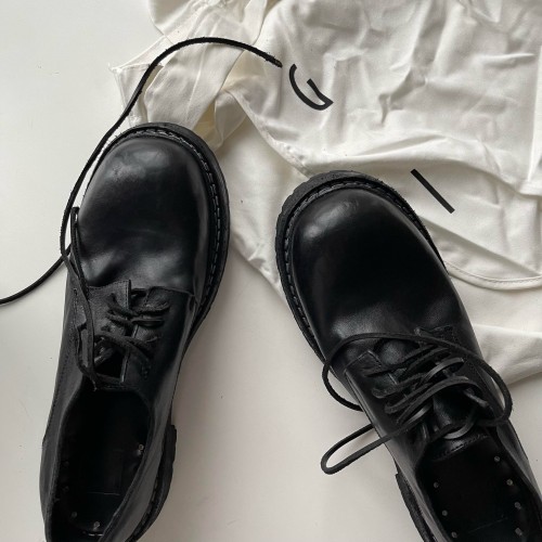NIGO GUIDI Men's Women's Fashion Trend Round Toe Leather Shoes Temperament Low Heel Horse Skin Boots Ngvp #nigo7822
