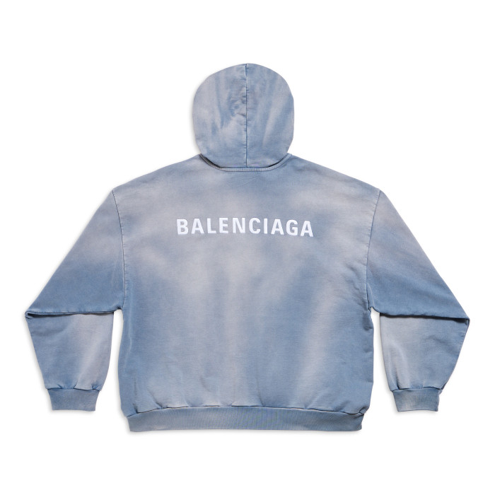 NIGO Balenciaga Men's Spring and Fall Blue Tie-Dye Gradient Embroidered Logo Regular Fit Hooded Sweatshirt Pullover #nigo98388