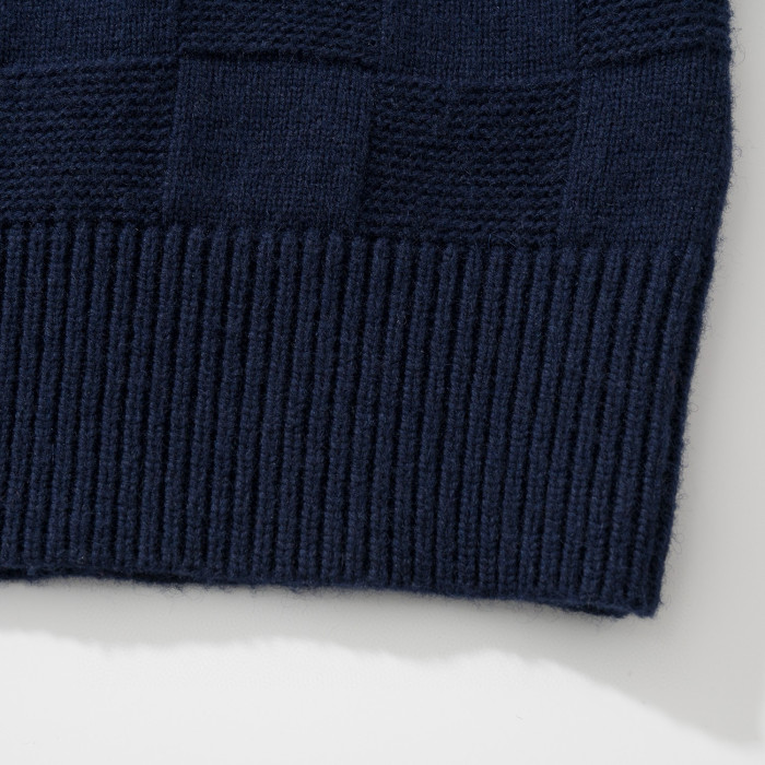 NIGO Louis Vuitton Men's Spring and Autumn Letter Embroidery Blue Crew Neck Casual Pullover Wool Sweater #nigo98436
